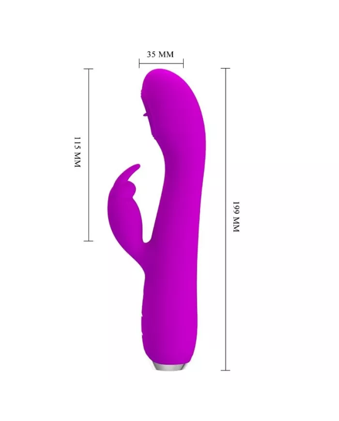 PRETTY LOVE - VIBRATEUR RECHARGEABLE RACHEL AVEC ONDES STIMULANTES VIOLET