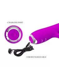 PRETTY LOVE - VIBRATEUR RECHARGEABLE RACHEL AVEC ONDES STIMULANTES VIOLET