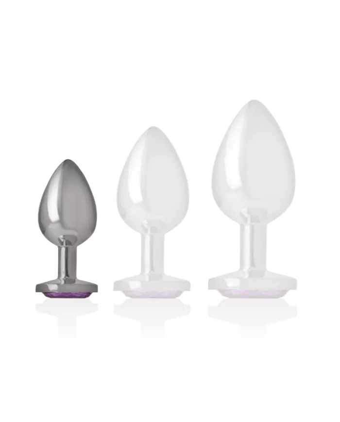 INTENSE - PLUG ANAL EN MÉTAL ALUMINIUM AVEC CRISTAL VIOLET TAILLE S