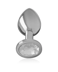 INTENSE - PLUG ANAL EN MÉTAL ALUMINIUM AVEC CRISTAL DARGENT TAILLE M