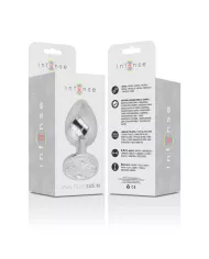 INTENSE - PLUG ANAL EN MÉTAL ALUMINIUM AVEC CRISTAL DARGENT TAILLE M