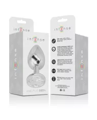 INTENSE - PLUG ANAL EN MÉTAL ALUMINIUM AVEC CRISTAL DARGENT TAILLE L