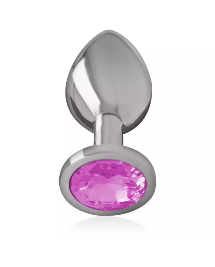 INTENSE - PLUG ANAL EN MÉTAL ALUMINIUM AVEC CRISTAL ROSE TAILLE S