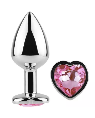 SECRETPLAY - PLUG ANAL EN MÉTAL COEUR FUCHSIA PETITE TAILLE 7 CM