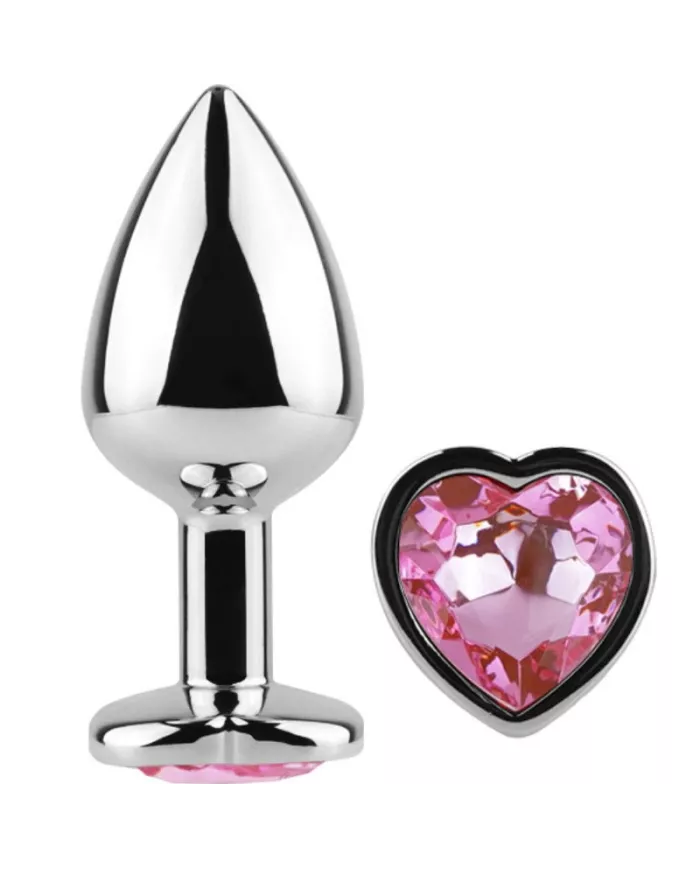 SECRETPLAY - PLUG ANAL EN MÉTAL COEUR FUCHSIA PETITE TAILLE 7 CM
