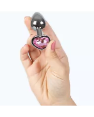 SECRETPLAY - PLUG ANAL EN MÉTAL COEUR FUCHSIA PETITE TAILLE 7 CM