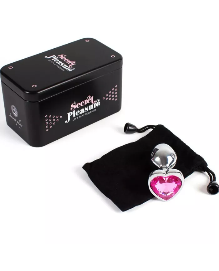 SECRETPLAY - PLUG ANAL EN MÉTAL COEUR FUCHSIA PETITE TAILLE 7 CM