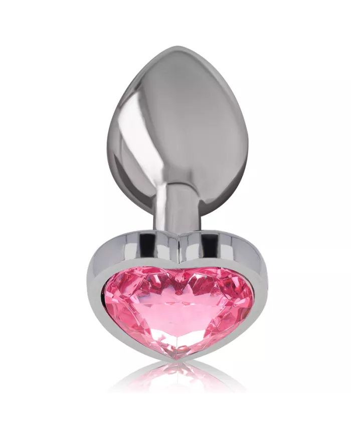 INTENSE - PLUG ANAL EN MÉTAL ALUMINIUM COEUR ROSE TAILLE M