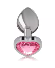 INTENSE - PLUG ANAL EN MÉTAL ALUMINIUM COEUR ROSE TAILLE M