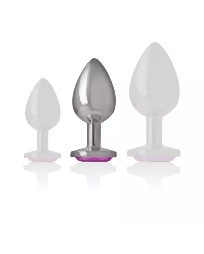 INTENSE - PLUG ANAL EN MÉTAL ALUMINIUM COEUR ROSE TAILLE M