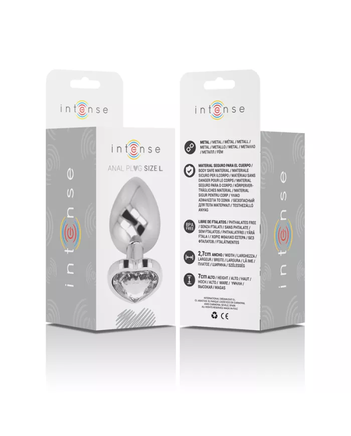 INTENSE - PLUG ANAL MÉTAL ALUMINIUM COEUR BLANC TAILLE L