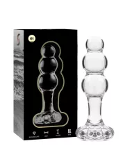 NEBULA SERIES BY IBIZA - MODÈLE 1 BOUCHON EN VERRE BOROSILICATE TRANSPARENT 10.5 CM -O- 3 CM