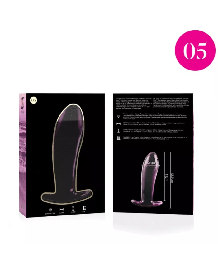 NEBULA SERIES BY IBIZA - PLUG ANAL MODÈLE 5 VERRE BOROSILICATE ROSE 12.5 CM -O- 3.5 CM