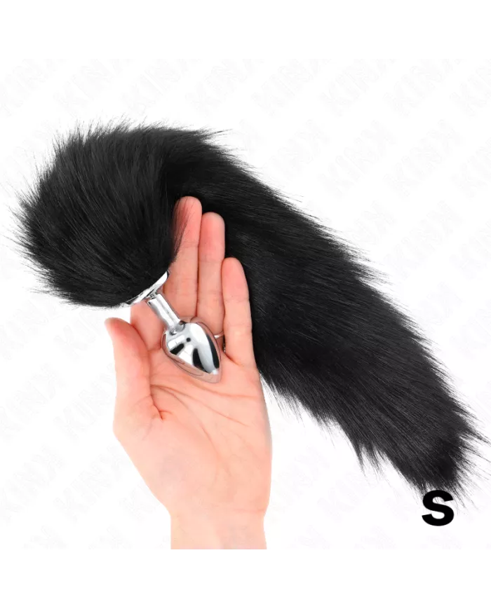 KINK - PLUG ANAL TAILLE S 7 X 3 CM AVEC QUEUE SYNTHÉTIQUE 40 CM NOIR