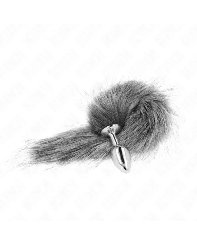 KINK - PLUG ANAL TAILLE S 7 X 3 CM AVEC QUEUE SYNTHÉTIQUE 40 CM GRIS KINK - PLUG ANAL TAILLE S 7 X 3 CM AVEC QUEUE SYNTHÉTIQUE 40 CM GRIS