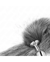 KINK - PLUG ANAL TAILLE S 7 X 3 CM AVEC QUEUE SYNTHÉTIQUE 40 CM GRIS