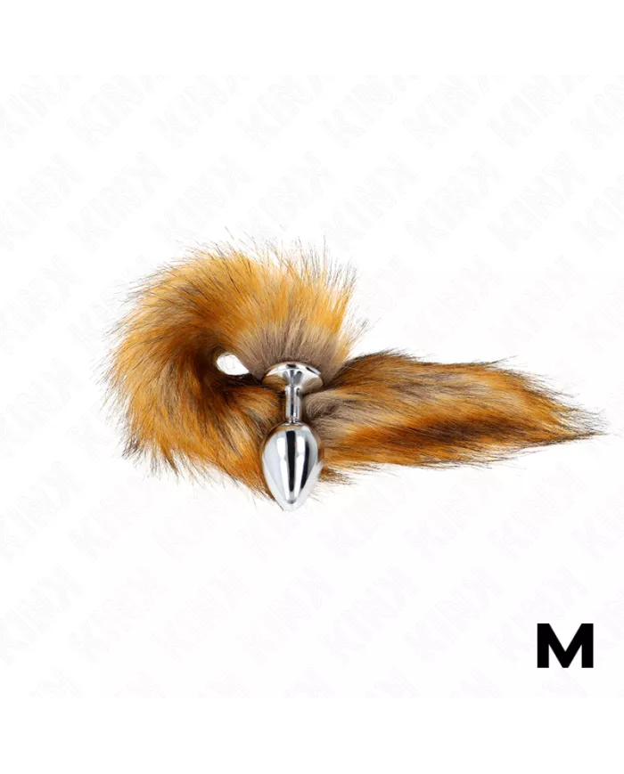 KINK - PLUG ANAL TAILLE M 8 X 3,5 CM AVEC QUEUE SYNTHÉTIQUE 40 CM MARRON