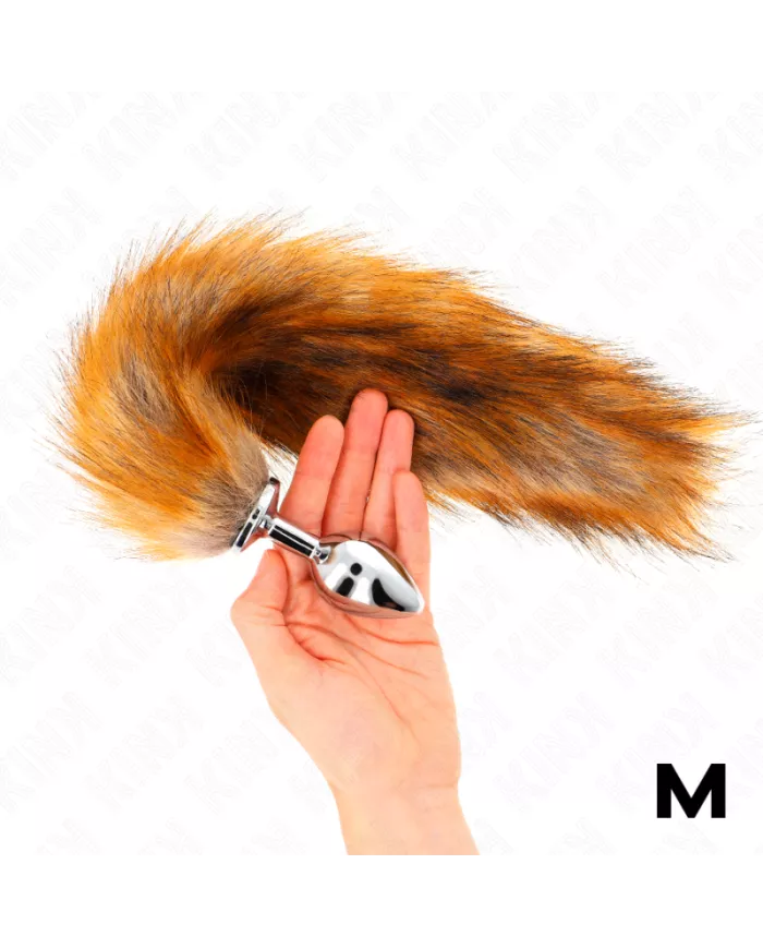 KINK - PLUG ANAL TAILLE M 8 X 3,5 CM AVEC QUEUE SYNTHÉTIQUE 40 CM MARRON