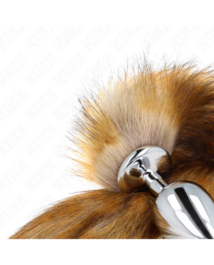 KINK - PLUG ANAL TAILLE L 10 X 4 CM AVEC QUEUE SYNTHÉTIQUE 40 CM MARRON