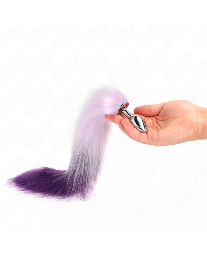 KINK - PLUG ANAL TAILLE S 7 X 3 CM AVEC QUEUE SYNTHÉTIQUE 40 CM VIOLET