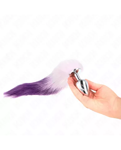 KINK - PLUG ANAL TAILLE L 10 X 4 CM AVEC QUEUE SYNTHÉTIQUE 40 CM VIOLET KINK - PLUG ANAL TAILLE L 10 X 4 CM AVEC QUEUE SYNTHÉTIQUE 40 CM VIOLET