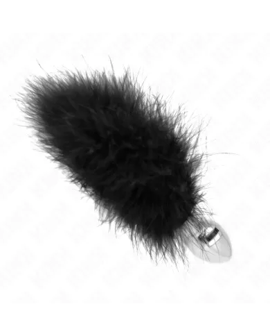 KINK - PLUG ANAL EN ACIER INOXYDABLE 11 x 7 CM AVEC PLUME 11 CM