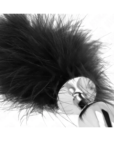 KINK - PLUG ANAL EN ACIER INOXYDABLE 11 x 7 CM AVEC PLUME 11 CM KINK - PLUG ANAL EN ACIER INOXYDABLE 11 x 7 CM AVEC PLUME 11 CM