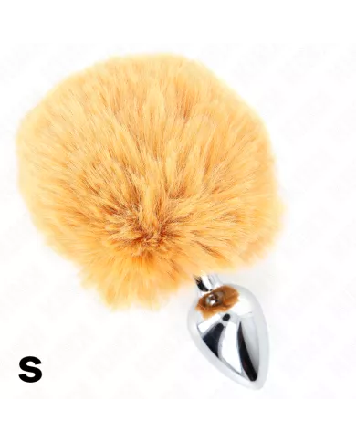 KINK - BOUCHON EN ACIER INOXYDABLE 7 x 3 CM AVEC QUEUE DE LAPIN EN FAUSSE FOURRURE BEIGE 8 CM KINK - BOUCHON EN ACIER INOXYDABLE 7 x 3 CM AVEC QUEUE DE LAPIN EN FAUSSE FOURRURE BEIGE 8 CM