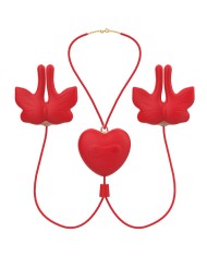 ARMONY - PINCES À TÉTONS MAGNÉTIQUES À VIBRATION FORME PAPILLON ROUGES