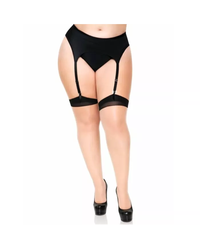 LEG AVENUE - PLUS LYCRA SHEER 2 TONS CUISSES HAUTES AVEC COUTURE ARRIÈRE ET TALON CUBAIN LEG AVENUE - PLUS LYCRA SHEER 2 TONS CUISSES HAUTES AVEC COUTURE ARRIÈRE ET TALON CUBAIN