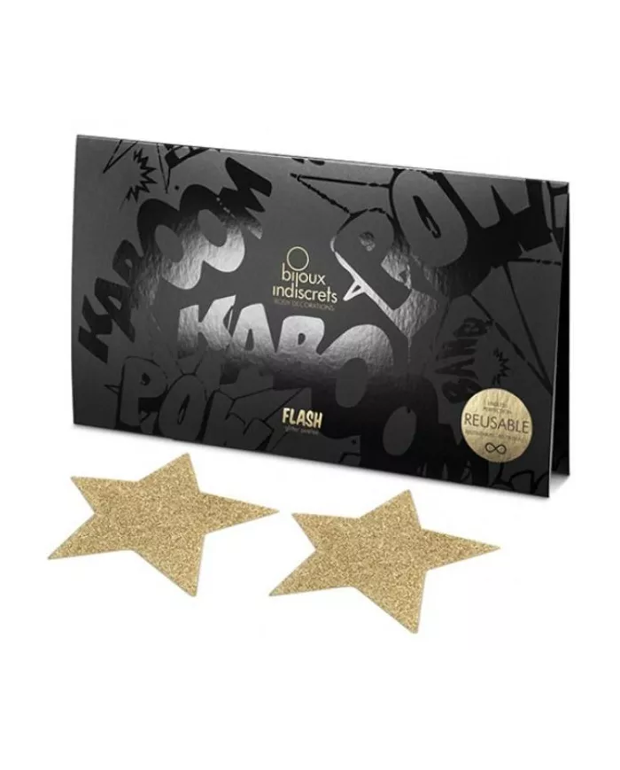 BIJOUX - INDISCRETS FLASH CACHE-MATELS ÉTOILE DOR BIJOUX - INDISCRETS FLASH CACHE-MATELS ÉTOILE DOR
