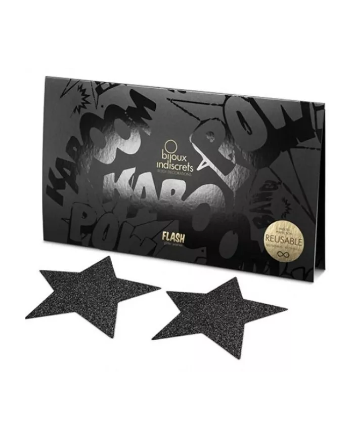 BIJOUX - INDISCRETS CAPUCHONS DE TAMELON NOIR STAR FLASH BIJOUX - INDISCRETS CAPUCHONS DE TAMELON NOIR STAR FLASH