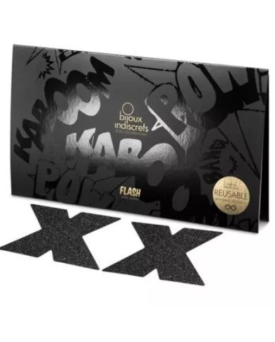 BIJOUX - INDISCRETS FLASH CROSS NIPPLE CAPS NOIR
