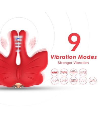 ARMONY - PINCES À TÉTONS MAGNÉTIQUES À VIBRATION FORME PAPILLON ROUGES