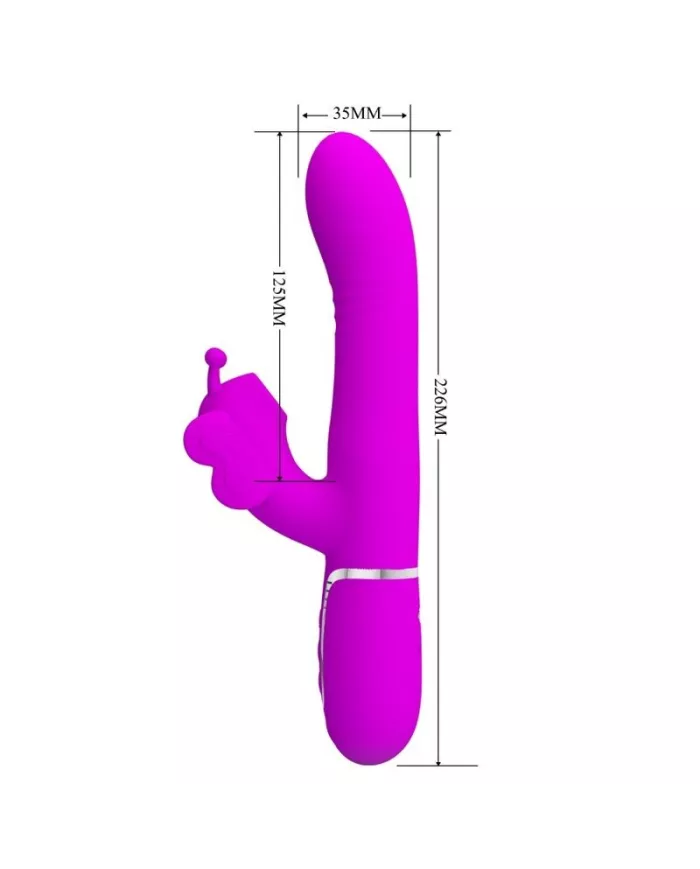 PRETTY LOVE - VIBRATEUR MULTIFONCTION LAPIN 4 EN 1 PAPILLON FUCHSIA