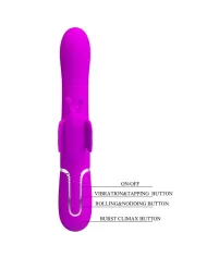 PRETTY LOVE - VIBRATEUR MULTIFONCTION LAPIN 4 EN 1 PAPILLON FUCHSIA