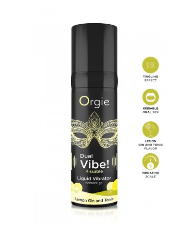 Gel d'excitation Dual Vibe Lemon Gin Tonic Liquid Vibrator