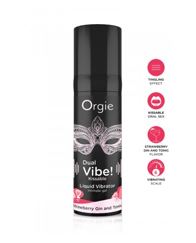 Gel d'excitation Dual Vibe Strawberry Gin Tonic Liquid Vibrator