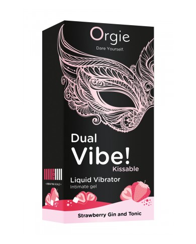 Gel d'excitation Dual Vibe Strawberry Gin Tonic Liquid Vibrator