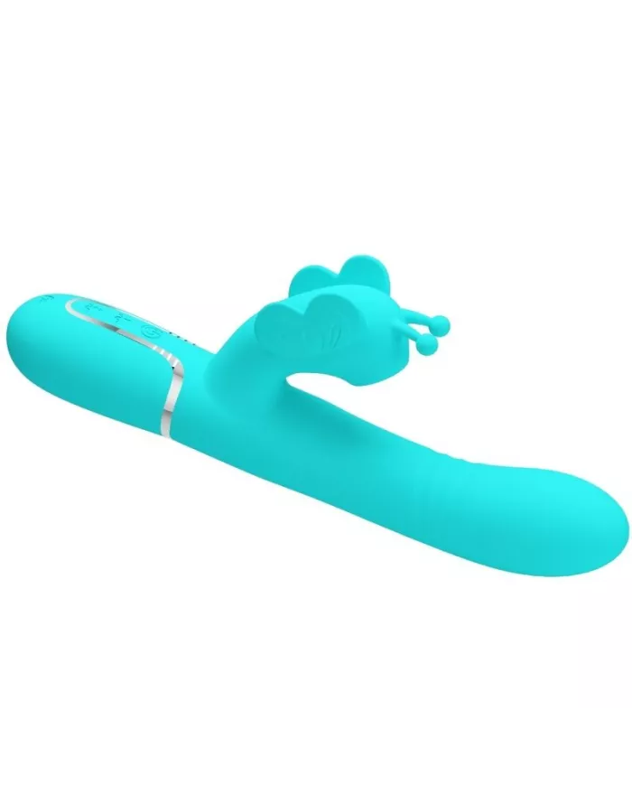 PRETTY LOVE - VIBRATEUR MULTIFONCTION LAPIN 4 EN 1 PAPILLON AQUA VERT