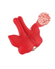 ARMONY - PINCES À TÉTONS MAGNÉTIQUES À VIBRATION FORME PAPILLON ROUGES