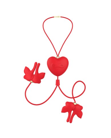ARMONY - PINCES À TÉTONS MAGNÉTIQUES À VIBRATION FORME PAPILLON ROUGES