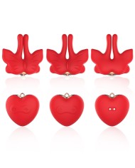 ARMONY - PINCES À TÉTONS MAGNÉTIQUES À VIBRATION FORME PAPILLON ROUGES