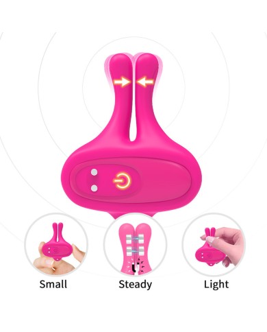 ARMONY - PINCES À TÉTONS MAGNÉTIQUES VIBRATOIRES EN FORME DE LAPIN ROSE