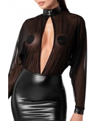 Mini robe Opium F348 wetlook et tulle