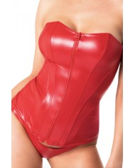 Corset rouge Mysteria F355 wetlook