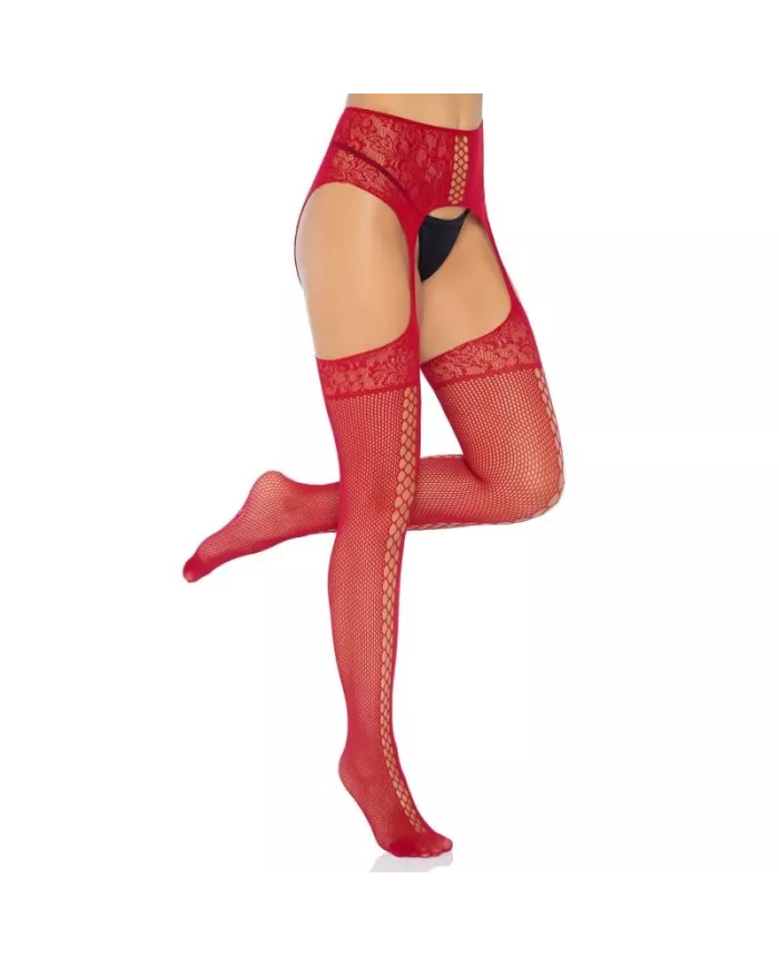 LEG AVENUE - BAS DENTELLE BORDEAUX AVEC JARRETIÈRE TAILLE UNIQUE LEG AVENUE - BAS DENTELLE BORDEAUX AVEC JARRETIÈRE TAILLE UNIQUE