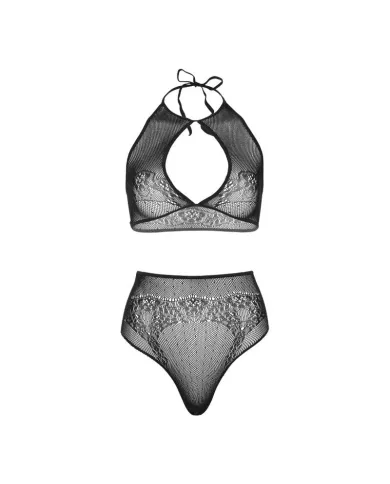 LEG AVENUE - ENSEMBLE DEUX PIÈCES HALTER CROP TOP & THONG CULOTTE TAILLE UNIQUE