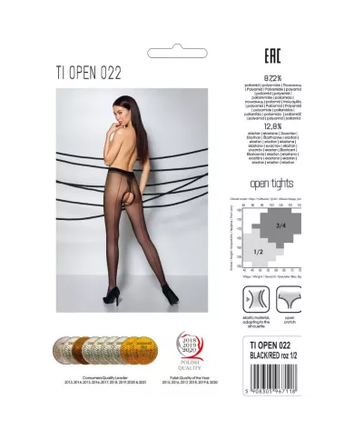PASSION - TIOPEN 022 COLLANTS NOIR/ROUGE 3/4 20 DEN