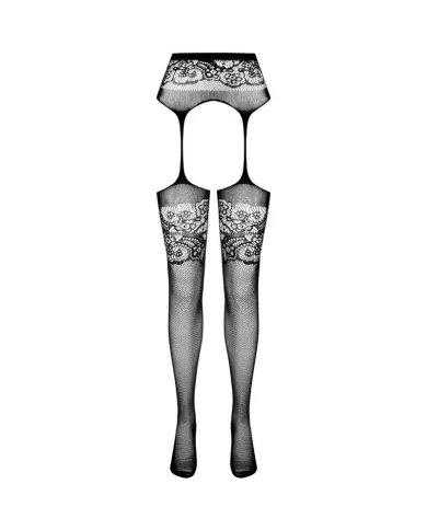 PASSION - S029 COLLANT NOIR AVEC JARRETIÈRE TAILLE UNIQUE